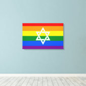 Jüdische Stolperflaggenmalerei Leinwanddruck (Insitu (Holzboden))