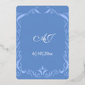 Jüdische Swirl-Rahmenhochzeit Folieneinladung (Rückseite)