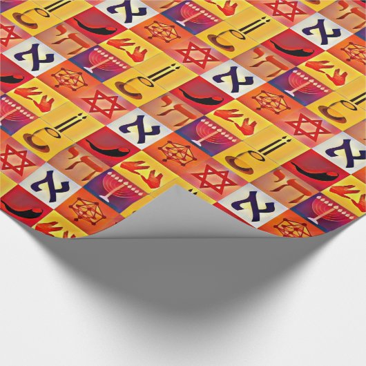 Jüdische Symbole Geschenkpapier (Ecke)