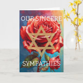 Jüdische Sympathiekarte - Rote Rosen Karte (Gelbe Blume)