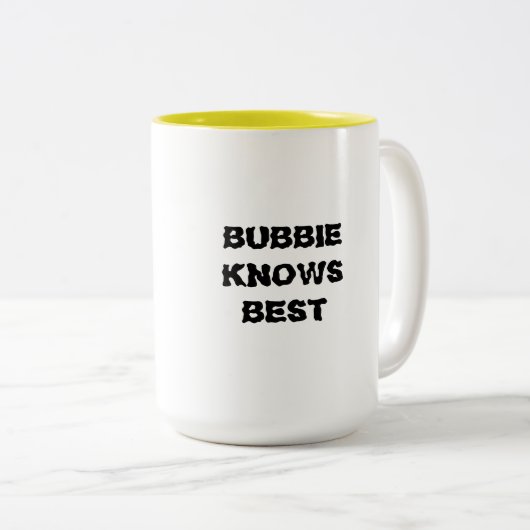 JÜDISCHE TASSE BUBBIE KENNT BESTES FÜR GROSSMUTTER (VorderseiteRechts)