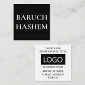 Jüdische Visitenkarten - Square Baruch Hashem Quadratische Visitenkarte (Vorne/Hinten)