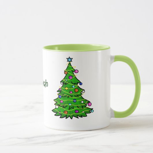 Jüdische Weihnachtsbaum Chrismukkah Tasse (Rechts)