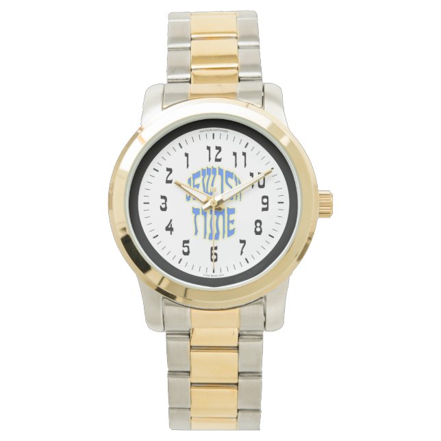 Jüdische Zeit umkehrte Zahlen Männerüberwachung Armbanduhr (Vorderseite)