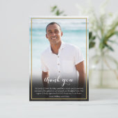 Jüdischer Begräbnisstar Foto Star of David Elegant Dankeskarte (Stehend Vorderseite)