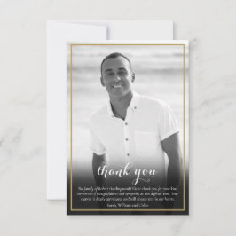 Jüdischer Bestattungsstern in Schwarz und Weiß, Fo Dankeskarte