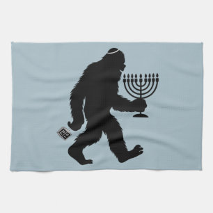 Jüdischer Bigfoot Chanukka Hanukkah Humor Lustig  Geschirrtuch