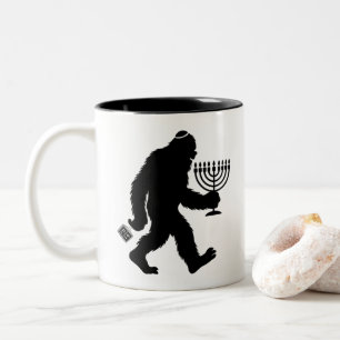 Jüdischer Bigfoot Chanukka Humor Lustig  Zweifarbige Tasse