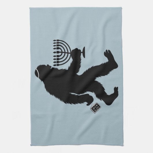 Jüdischer Bigfoot Hanukkah Chanukah Spaß Unglaubli Geschirrtuch (Vertikal)