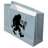 Jüdischer Bigfoot Hanukkah Chanukah Spaß Unglaubli Große Geschenktüte (Vorderseite Schrägansicht)