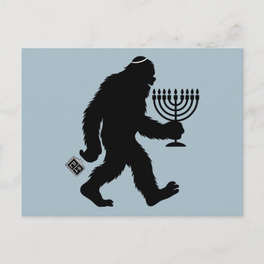 Jüdischer Bigfoot Hanukkah Chanukah Spaß Unglaubli Postkarte (Vorderseite)