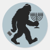 Jüdischer Bigfoot Hanukkah Chanukah Spaß Unglaubli Runder Aufkleber (Vorderseite)
