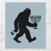 Jüdischer Bigfoot Hanukkah Chanukah Spaß Unglaubli Weinetikett (Einzelnes Label)