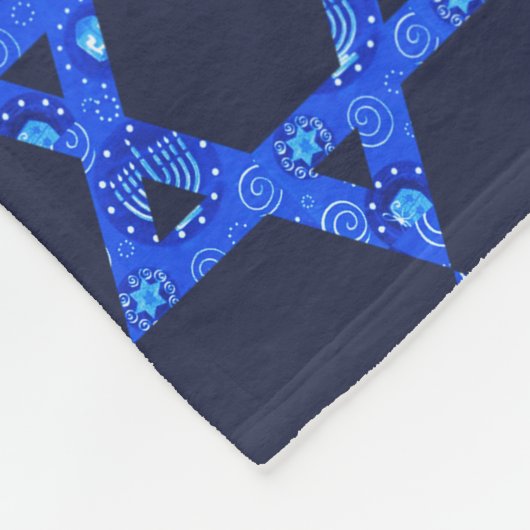 Jüdischer Davidsstern Fleece-Decke im blauen © Fleecedecke (Ecke)