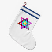 Jüdischer Davidsstern Großer Weihnachtsstrumpf (Vorderansicht (hängend))