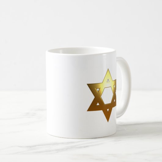 Jüdischer Davidsstern Kaffeetasse (VorderseiteRechts)