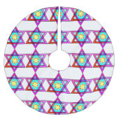 Jüdischer Davidsstern Polyester Weihnachtsbaumdecke (Vorderseite)