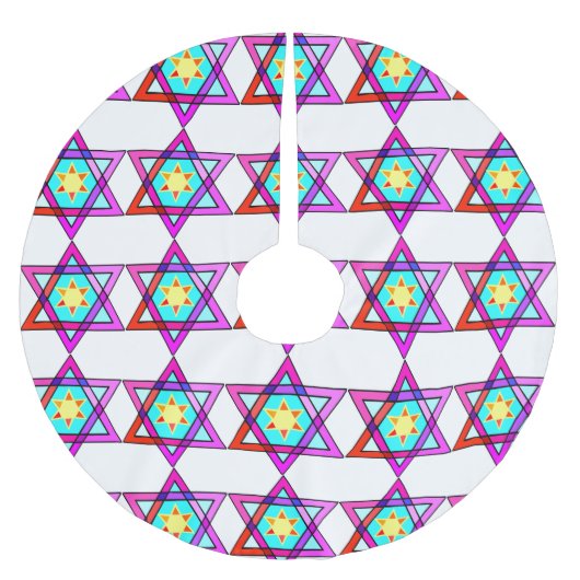 Jüdischer Davidsstern Polyester Weihnachtsbaumdecke (Vorderseite)