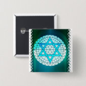 Jüdischer Davidsstern Quadratisches Button (Vorne & Hinten)