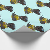 Jüdischer Feiertag-Mops Hund mit Menorah Geschenkpapier (Ecke)