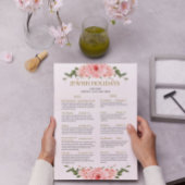 Jüdischer Feiertagskalender 2025 2026 Peach floral Poster