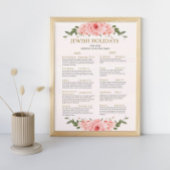Jüdischer Feiertagskalender 2025 2026 Peach floral Poster