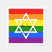 Jüdischer Gay Rainbow Flag Star von David Serviette (Vorderseite)