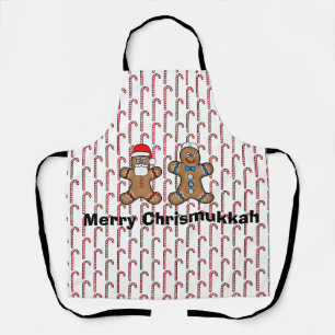 Jüdischer Gingerbrot Mann und Santa Schürze