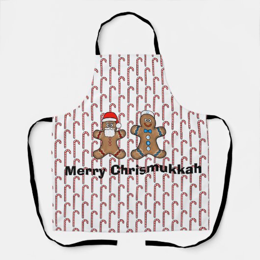 Jüdischer Gingerbrot Mann und Santa Schürze (Vorderseite)