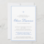 Jüdischer hebräischer Junge Naming Blue Invitation Einladung (Vorderseite)