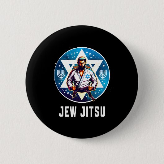 Jüdischer Jitsu Funny Hanukkah Rabbi Karate Chanu Button (Vorderseite)