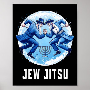 Jüdischer Jitsu Funny Hanukkah Rabbi Karate Chanu Poster