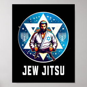 Jüdischer Jitsu Funny Hanukkah Rabbi Karate Chanu Poster