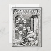 Jüdischer Kabbalist mit Sephiroth Postkarte (Vorne/Hinten)