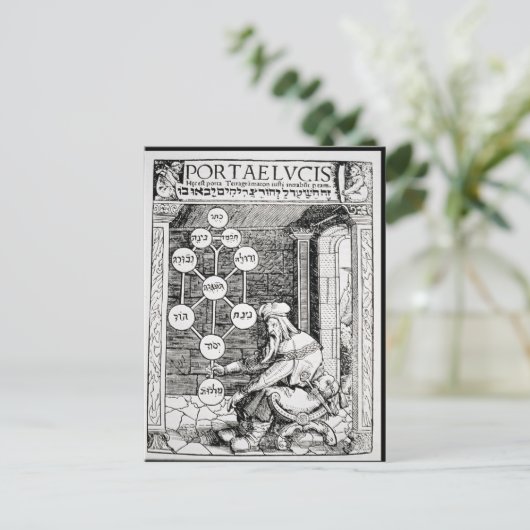 Jüdischer Kabbalist mit Sephiroth Postkarte (Stehend Vorderseite)