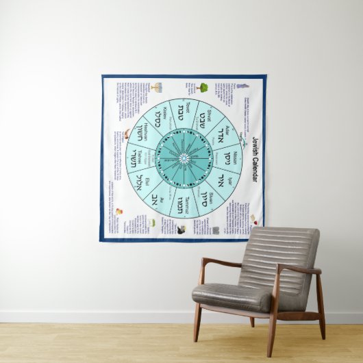 jüdischer Kalender Wandteppich (Beispiel (Horizontal))