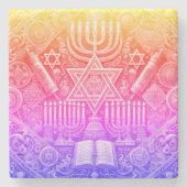 Jüdischer Marmor-Untersetzer Steinuntersetzer (Vorderseite)