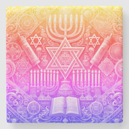 Jüdischer Marmor-Untersetzer Steinuntersetzer (Vorderseite)