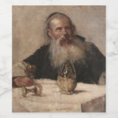 Jüdischer Mensch Trinkwein (von Olga Boznanska) Weinetikett (Einzelnes Label)