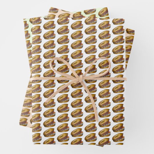 Jüdischer NYC Deli Bagel Capers Lox Creme Chee Geschenkpapier Set (Beispiel)