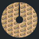 Jüdischer NYC Deli Bagel Capers Lox Creme Chee Polyester Weihnachtsbaumdecke<br><div class="desc">Persönlich für eine lustige Feriendekoration! Der Baumrock zeigt eine originelle Marker-Abbildung eines Bagel mit Sahne und Lox. Dieses Design ist auch auf anderen Produkten erhältlich. Sehen Sie nicht,  wonach Sie suchen? Brauchen Sie Hilfe bei der Anpassung? Kontaktieren Sie Rebecca,  um etwas für Sie entworfen zu haben.</div>