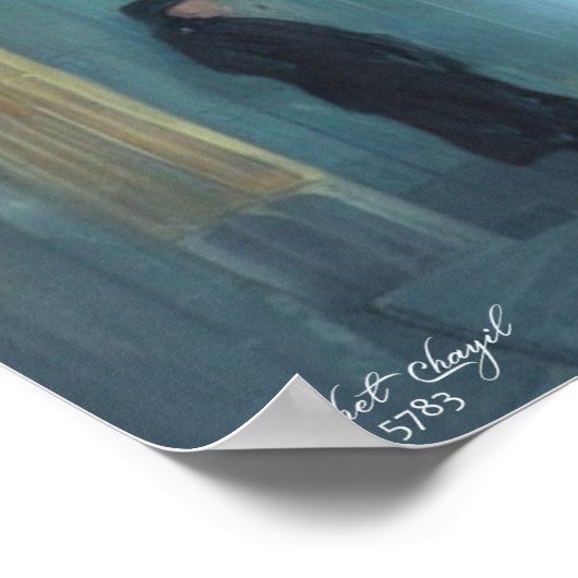 Jüdischer Rabbi zu Fuß in Jerusalem Straße Kunstdr Poster (Ecke)