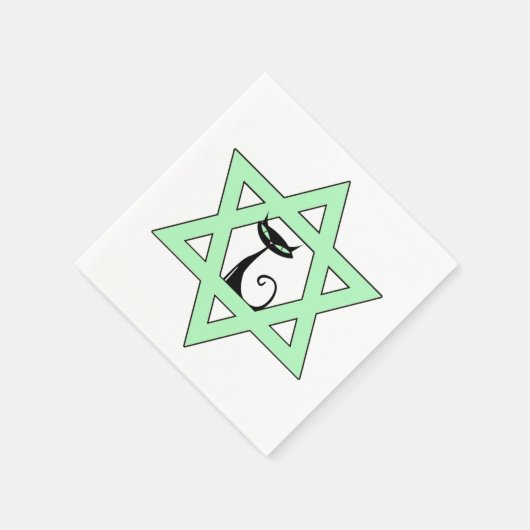 Jüdischer Retro Kitty Cat Star von David Serviette (Ecke)