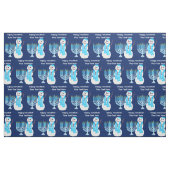 Jüdischer Schneemann Chanukkas blaues Hanukiah Stoff (Fat Quarter (45,7 x 55,9 cm))