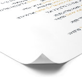 Jüdischer Segen nach dem Essen Al haMichya auf Heb Poster (Ecke)