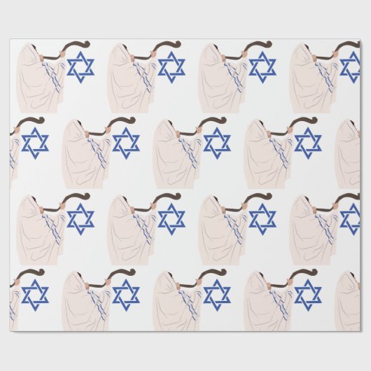 Jüdischer Shofar Geschenkpapier (Flach)