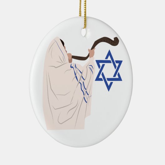 Jüdischer Shofar Keramik Ornament (Rechts)