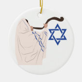 Jüdischer Shofar Keramik Ornament (Vorne)