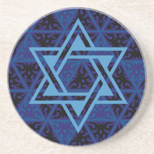 Jüdischer Star des David Round Untersetzer