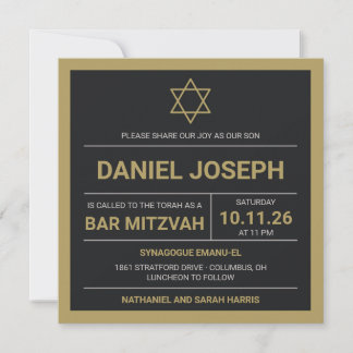 Jüdischer Star gerahmt Bar Mitzvah Einladung